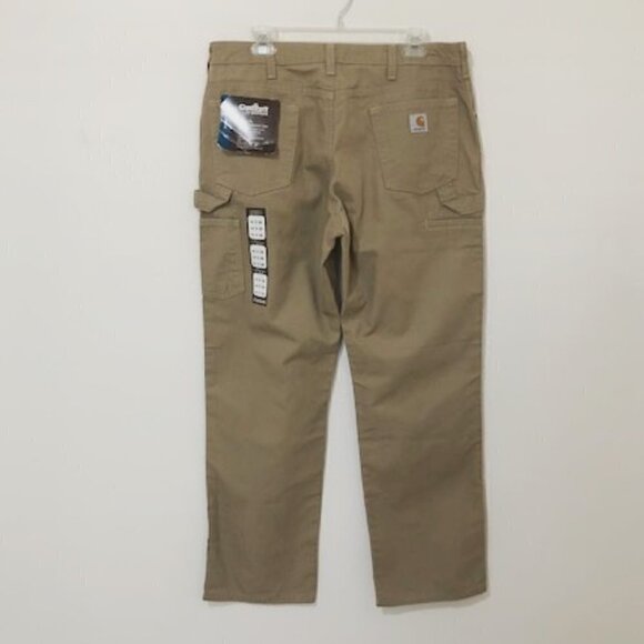 carhartt Khaki Relaxed Fit Canvas Carpenter Jeans - Picture 3 of 8